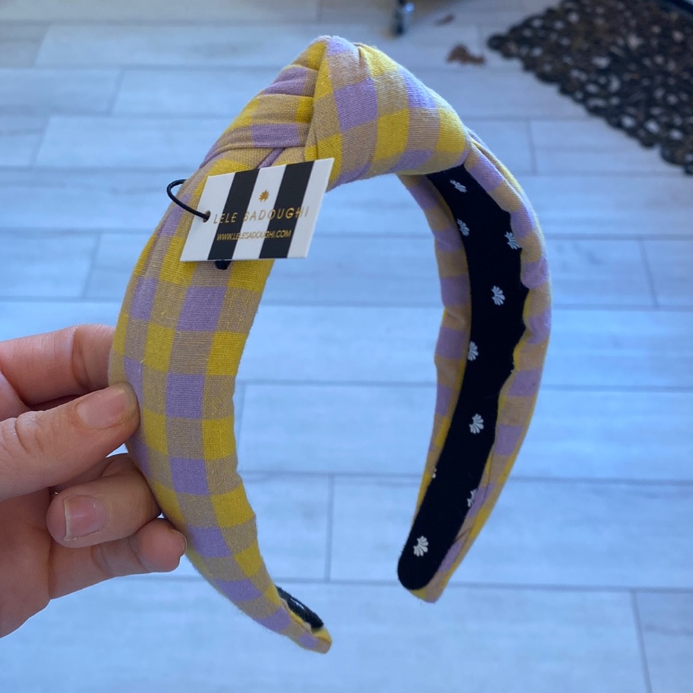 Lele sadoughi gingham knotted headband